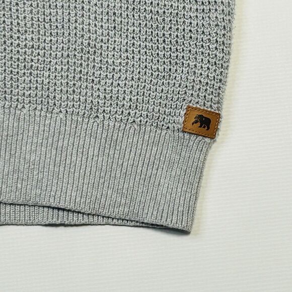 The Normal Brand 1/4 Zip Waffle Knit Zip Pullover Sweater Gray Mens Size 2XL - Picture 5 of 11